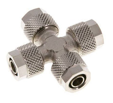 Conector Latón Niquelado en Cruz 8x6 de Rosca