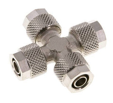 Conector Latón Niquelado en Cruz 8x6 de Rosca