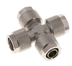 Conector Latón Niquelado en Cruz 10x8 de Rosca