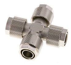 Conector Latón Niquelado en Cruz 12x10 de Rosca
