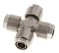 Conector Latón Niquelado en Cruz 12x10 de Rosca