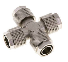 Conector Latón Niquelado en Cruz 12x10 de Rosca