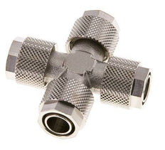 Conector Latón Niquelado en Cruz 12x10 de Rosca
