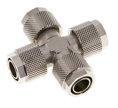Conector Latón Niquelado en Cruz 12x10 de Rosca