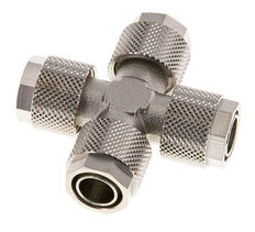 Conector Latón Niquelado en Cruz 12x10 de Rosca