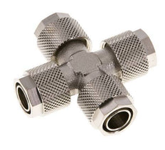 Conector Latón Niquelado en Cruz 12x10 de Rosca