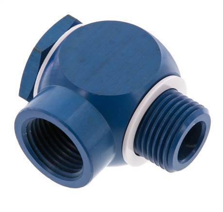Racor banjo de aluminio G1/2'' con roscas macho y hembra con perno banjo con junta tórica giratorio