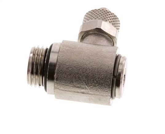 Codo Latón Niquelado 6x4 & G1/4'' Rosca Macho Hexagonal Interior Giratoria