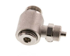 Codo Latón Niquelado 6x4 & G1/4'' Rosca Macho Hexagonal Interior Giratoria