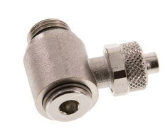 Codo Latón Niquelado 8x6 & G1/4'' Rosca Macho Hexagonal Interior Giratoria