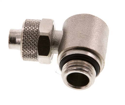 Codo Latón Niquelado 10x8 & G1/4'' Rosca Macho Hexagonal Interior Giratoria