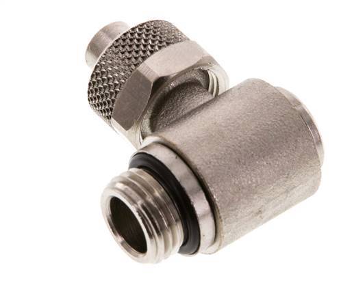 Codo Latón Niquelado 10x8 & G1/4'' Rosca Macho Hexagonal Interior Giratoria