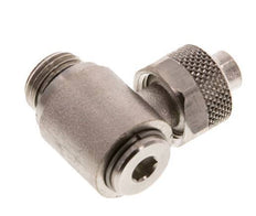 Codo Latón Niquelado 10x8 & G1/4'' Rosca Macho Hexagonal Interior Giratoria