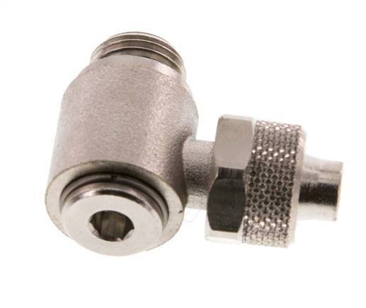 Codo Latón Niquelado 10x8 & G1/4'' Rosca Macho Hexagonal Interior Giratoria