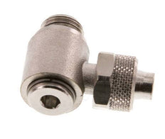 Codo Latón Niquelado 10x8 & G1/4'' Rosca Macho Hexagonal Interior Giratoria