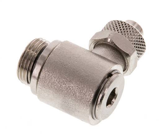 Codo Latón Niquelado 10x8 & G3/8'' Rosca Macho Hexagonal Interior Giratoria
