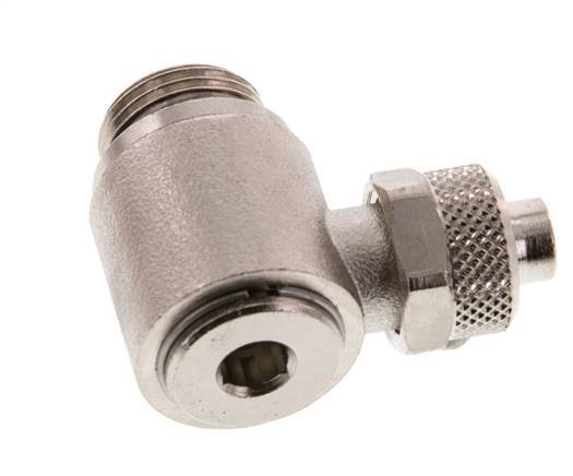 Codo Latón Niquelado 10x8 & G3/8'' Rosca Macho Hexagonal Interior Giratoria
