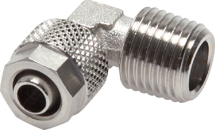 12x10 & R3/8'' Nickel plated Brass Elbow Push-on Fitting with Male Threads [2 Pieces]