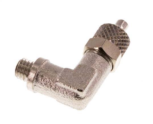 5x3 & M5 Nickel plated Brass Elbow Push-on Fitting with Male Threads [5 Pieces]