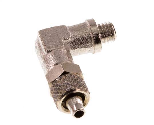 5x3 & M5 Nickel plated Brass Elbow Push-on Fitting with Male Threads [5 Pieces]