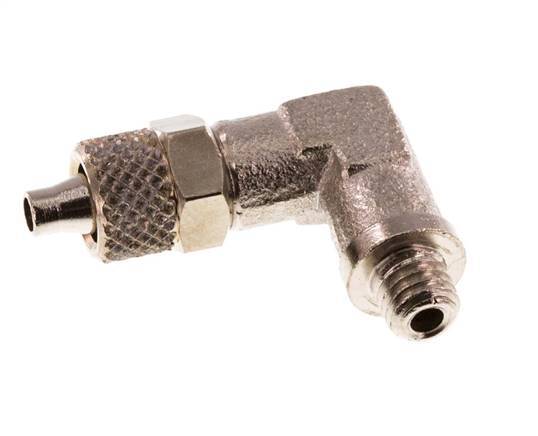 5x3 & M5 Nickel plated Brass Elbow Push-on Fitting with Male Threads [5 Pieces]