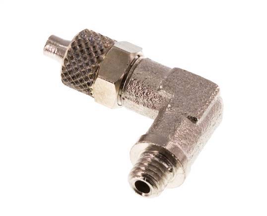 5x3 & M5 Nickel plated Brass Elbow Push-on Fitting with Male Threads [5 Pieces]
