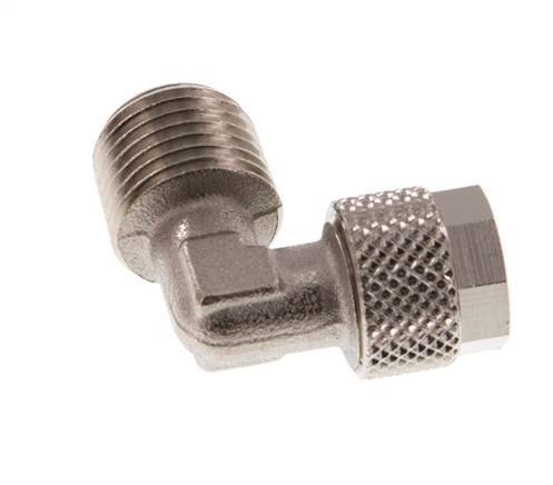 8x6 & R1/4'' Nickel plated Brass Elbow Push-on Fitting with Male Threads [5 Pieces]