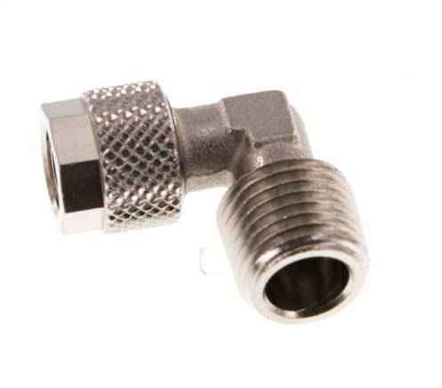 8x6 & R1/4'' Nickel plated Brass Elbow Push-on Fitting with Male Threads [5 Pieces]
