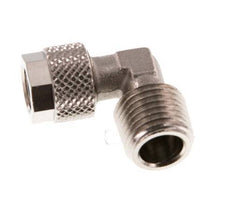 8x6 & R1/4'' Nickel plated Brass Elbow Push-on Fitting with Male Threads [5 Pieces]