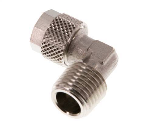 8x6 & R1/4'' Nickel plated Brass Elbow Push-on Fitting with Male Threads [5 Pieces]