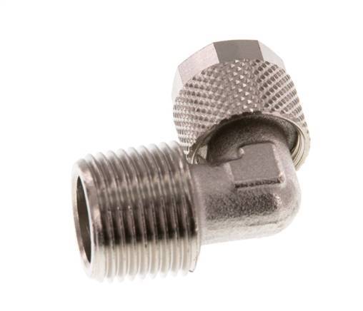 10x8 & R3/8'' Nickel plated Brass Elbow Push-on Fitting with Male Threads [2 Pieces]