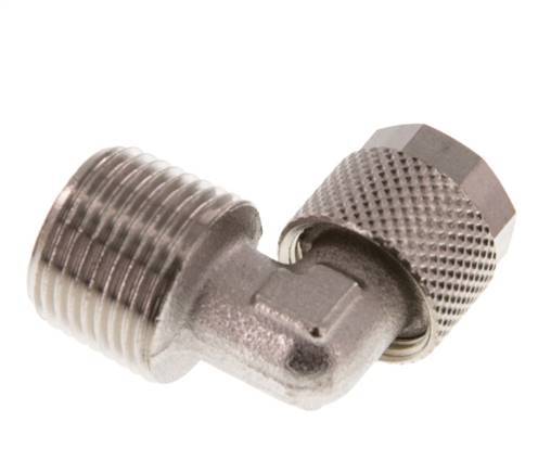 10x8 & R3/8'' Nickel plated Brass Elbow Push-on Fitting with Male Threads [2 Pieces]