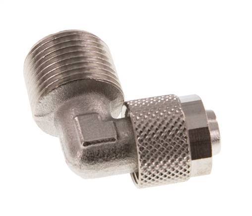 10x8 & R3/8'' Nickel plated Brass Elbow Push-on Fitting with Male Threads [2 Pieces]