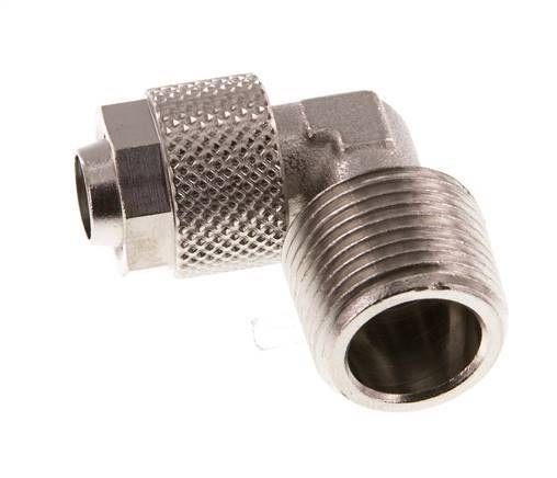 10x8 & R3/8'' Nickel plated Brass Elbow Push-on Fitting with Male Threads [2 Pieces]