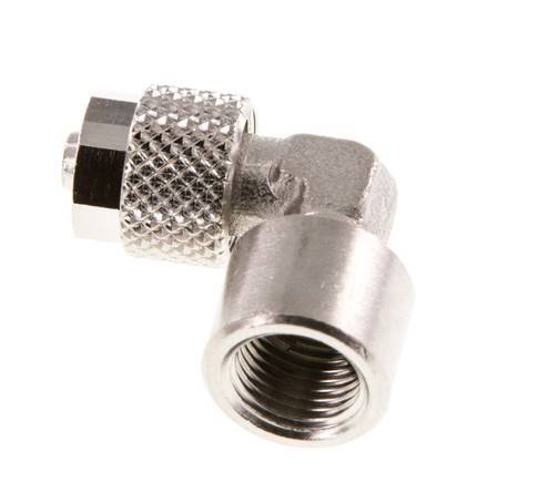 Codo de Latón Niquelado 6x4 & G1/8'' Rosca Hembra [2 piezas]