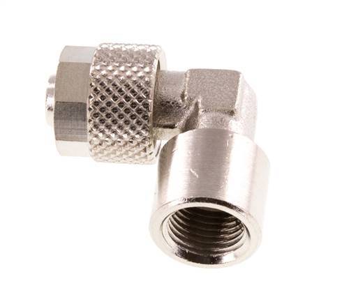 Codo de Latón Niquelado 8x6 & G1/8'' Rosca Hembra [5 piezas]
