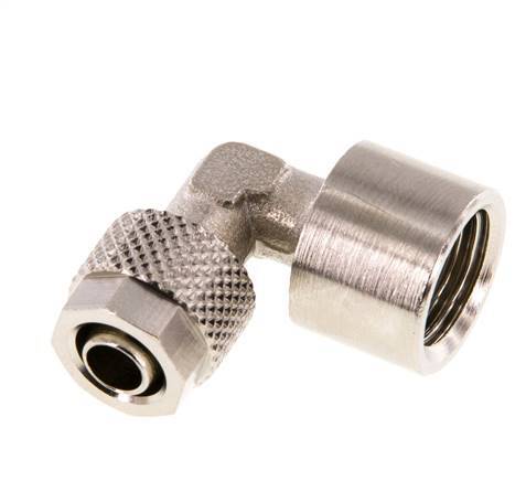 Codo de Latón Niquelado 8x6 & G1/4'' Rosca Hembra [2 piezas]