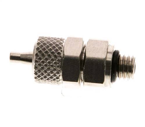 4x2 & M5 Nickel plated Brass Straight Push-on Fitting with Male Threads NBR [5 Pieces]