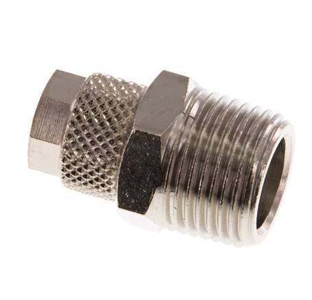 8x6 & R3/8'' Nickel plated Brass Straight Push-on Fitting with Male Threads [2 Pieces]