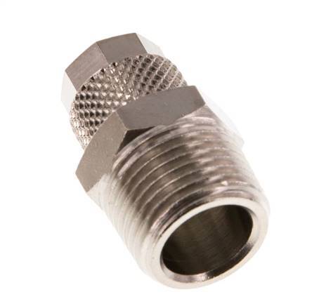 8x6 & R3/8'' Nickel plated Brass Straight Push-on Fitting with Male Threads [2 Pieces]