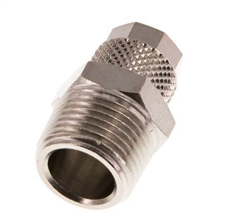 8x6 & R3/8'' Nickel plated Brass Straight Push-on Fitting with Male Threads [2 Pieces]