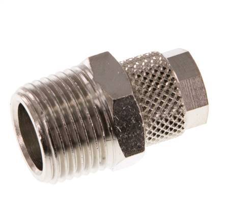 8x6 & R3/8'' Nickel plated Brass Straight Push-on Fitting with Male Threads [2 Pieces]