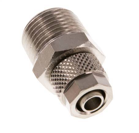 8x6 & R3/8'' Nickel plated Brass Straight Push-on Fitting with Male Threads [2 Pieces]