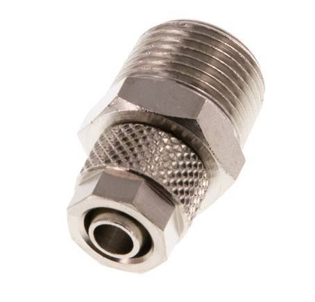 8x6 & R3/8'' Nickel plated Brass Straight Push-on Fitting with Male Threads [2 Pieces]