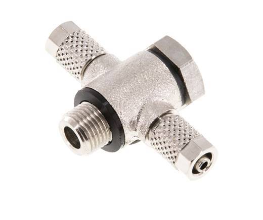 Racor en T Banjo de Latón Niquelado y Junta Tórica 5x3 & G1/8'' [10 piezas]