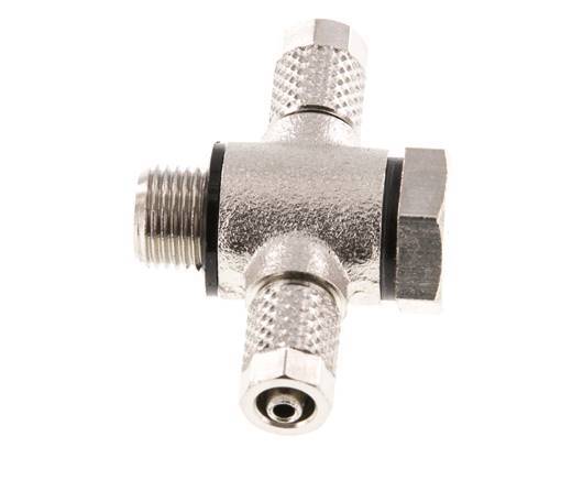 Racor en T Banjo de Latón Niquelado y Junta Tórica 5x3 & G1/8'' [10 piezas]