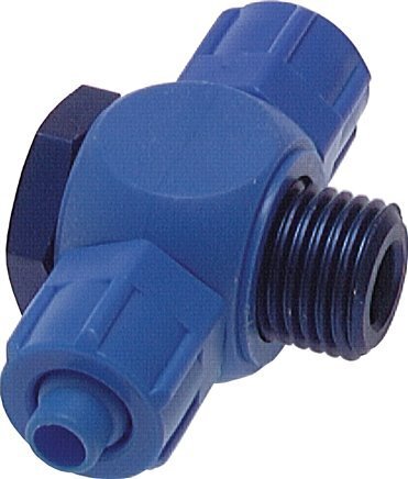 Conector de PVC Banjo en T 6x4 & G1/4'' Rosca Fitting Rosca Macho con Junta Tórica [2 Piezas]