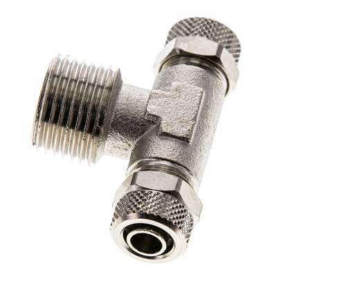 Conector Latón Niquelado en T 10x8 & R1/2'' Rosca Macho