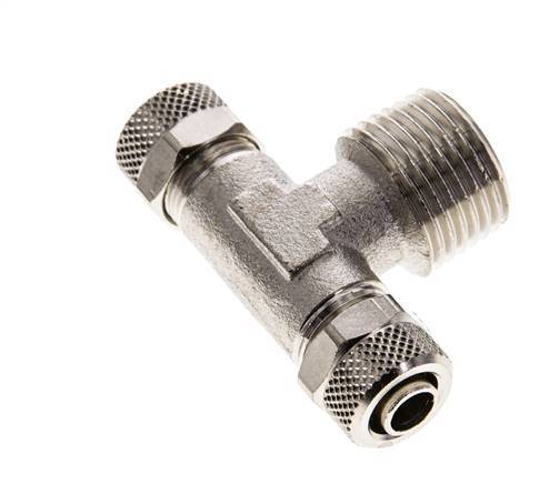 Conector Latón Niquelado en T 10x8 & R1/2'' Rosca Macho