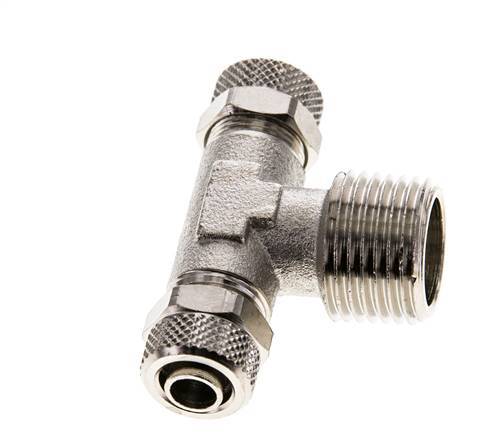 Conector Latón Niquelado en T 10x8 & R1/2'' Rosca Macho